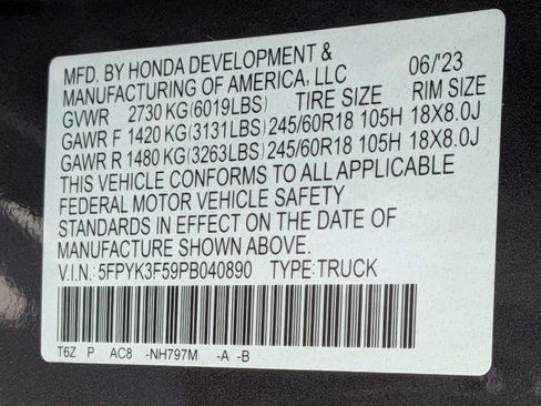 Certified 2023 Honda Ridgeline RTL image 32