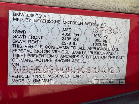 Used 1987 BMW 635CSi Coupe RWD image 36