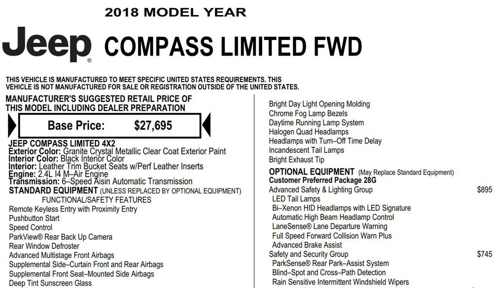 Used 2018 Jeep Compass Limited w/ Navigation Group FWD image 20