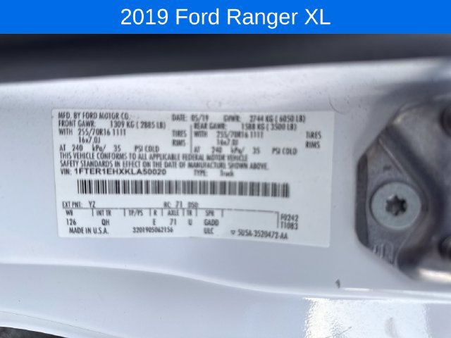 Used 2019 Ford Ranger XL w/ Equipment Group 101A Mid RWD image 28