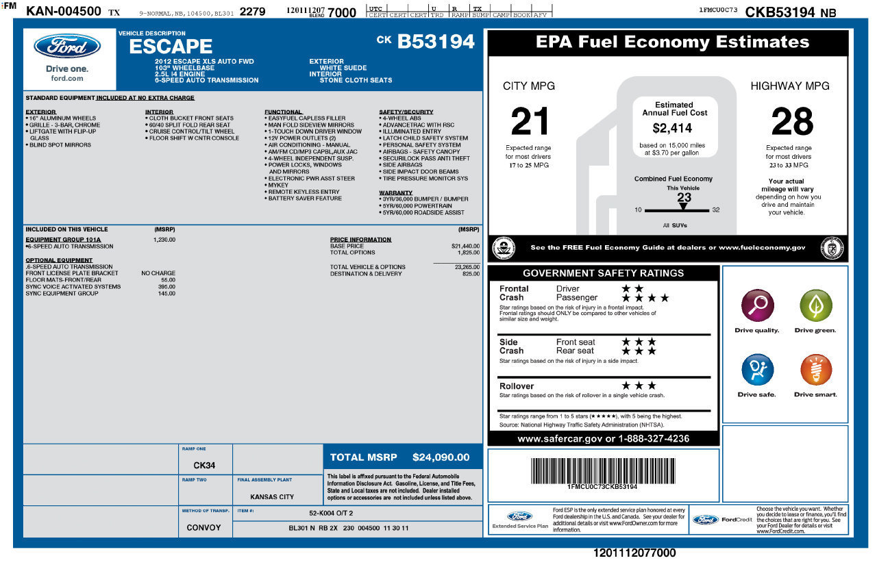Used 2012 Ford Escape XLS FWD image 21