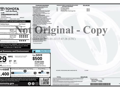 Used 2021 Toyota C-HR LE image 45