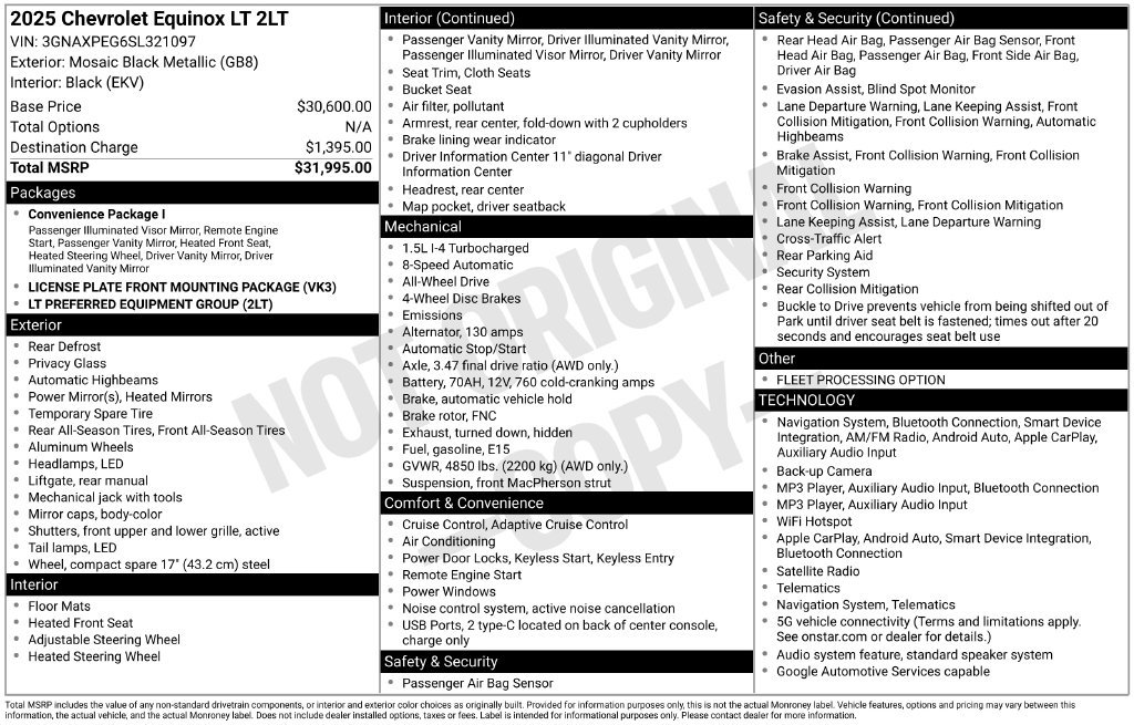 Used 2025 Chevrolet Equinox LT AWD/4WD image 6
