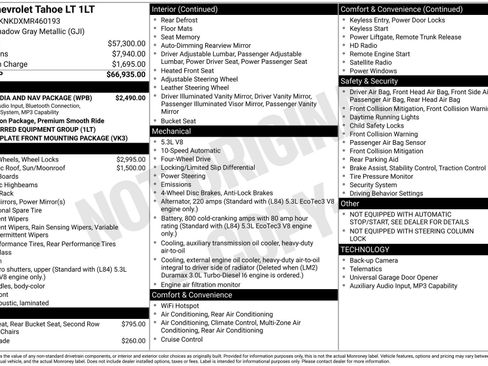 Used 2021 Chevrolet Tahoe LT w/ Rear Media and Nav Package image 4