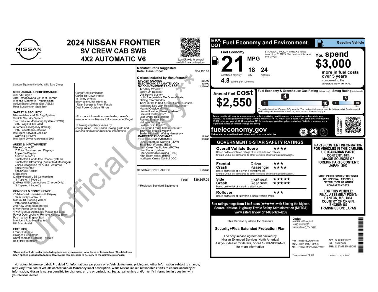Used 2024 Nissan Frontier SV w/ SV Convenience Package RWD image 29