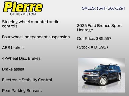 New 2025 Ford Bronco Sport Heritage w/ Convenience Package image 12