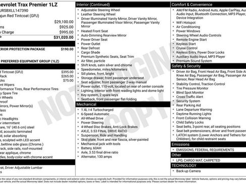 Certified 2020 Chevrolet Trax Premier image 34