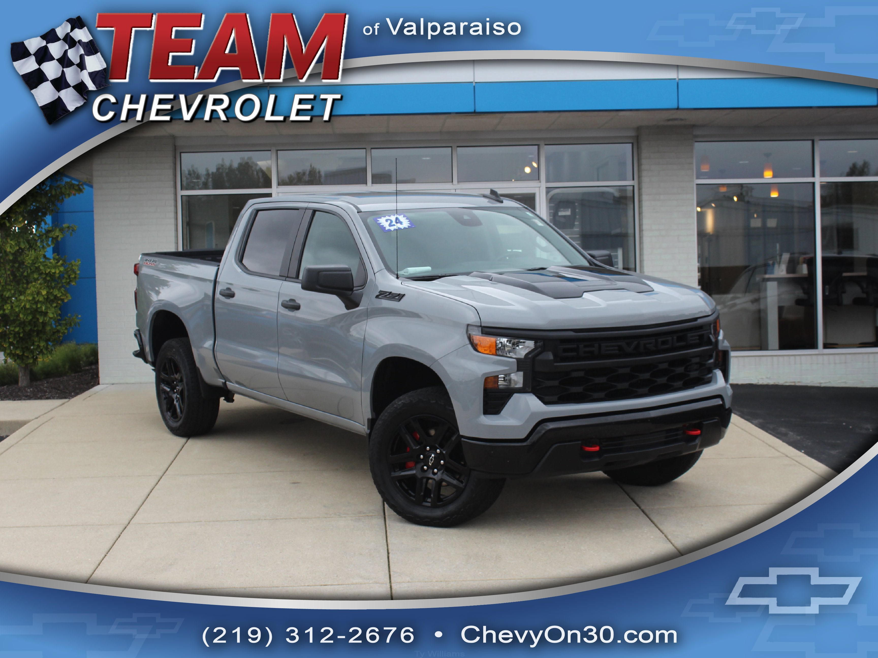 Certified 2024 Chevrolet Silverado 1500 Custom Trail Boss w/ LPO, Dark Essentials Package AWD/4WD image 1