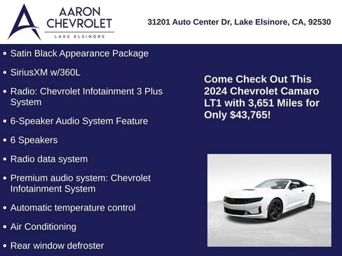 Used 2024 Chevrolet Camaro LT w/ RS Package image 5