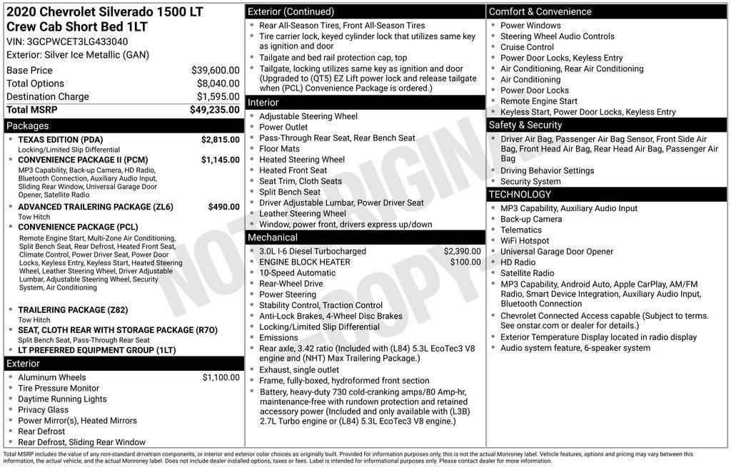 Used 2020 Chevrolet Silverado 1500 LT w/ Texas Edition RWD image 2