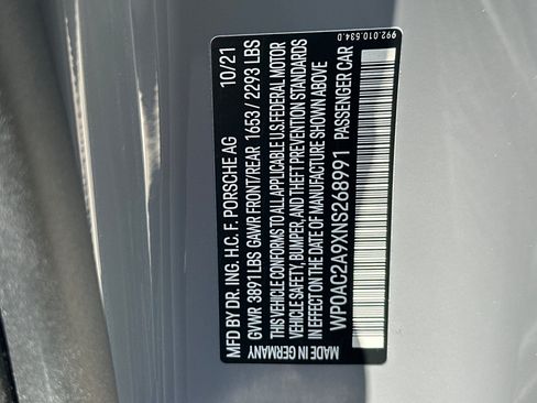 Certified 2022 Porsche 911 GT3 RWD image 28
