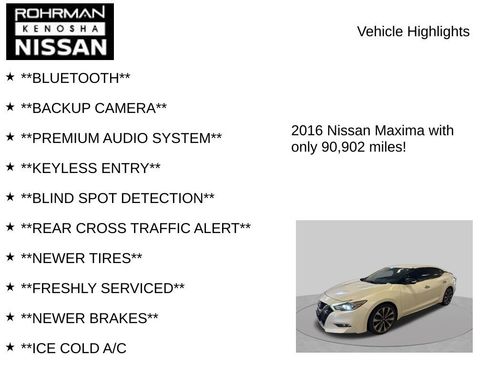 Used 2016 Nissan Maxima SR w/ Interior Lighting Package FWD image 8