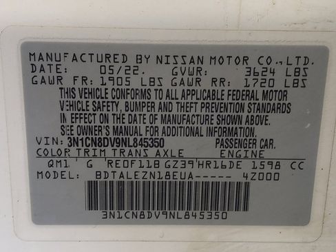 Used 2022 Nissan Versa S FWD image 33