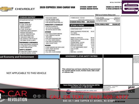 Used 2020 Chevrolet Express 3500 w/ Driver Convenience Package RWD image 11