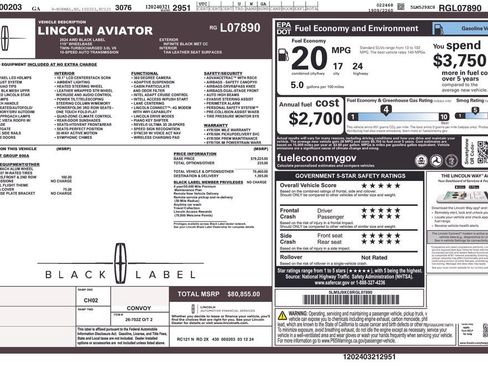 Used 2024 Lincoln Aviator Black Label AWD/4WD image 1