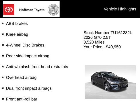 Used 2026 Genesis G70 2.5T AWD/4WD image 20