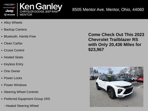 Used 2023 Chevrolet TrailBlazer RS w/ Convenience Package image 5