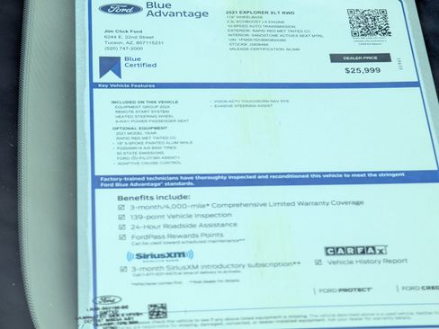 Certified 2021 Ford Explorer XLT w/ Equipment Group 202A RWD image 14