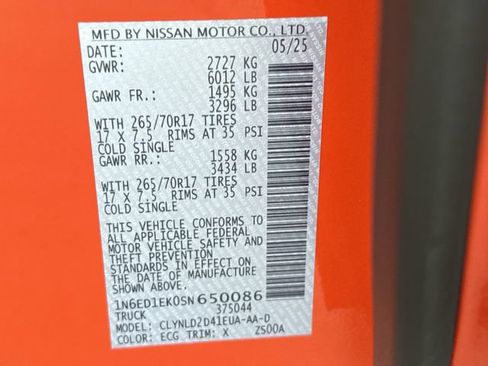 Used 2025 Nissan Frontier PRO-4X w/ Interior Protection Package AWD/4WD image 28