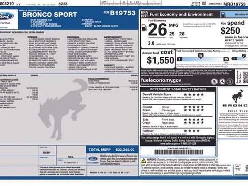 Used 2021 Ford Bronco Sport Big Bend w/ Big Bend Package (96B) AWD/4WD image 2