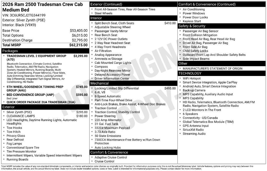 New 2026 RAM 2500 Tradesman AWD/4WD image 24