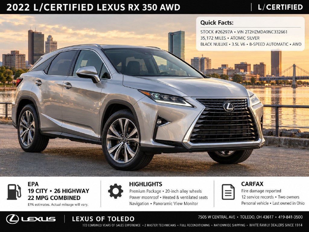 Used 2022 Lexus RX 350 AWD w/ Premium Package image 3