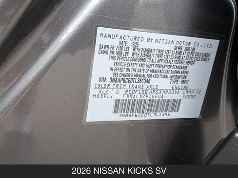 Certified 2026 Nissan Kicks SV FWD image 24