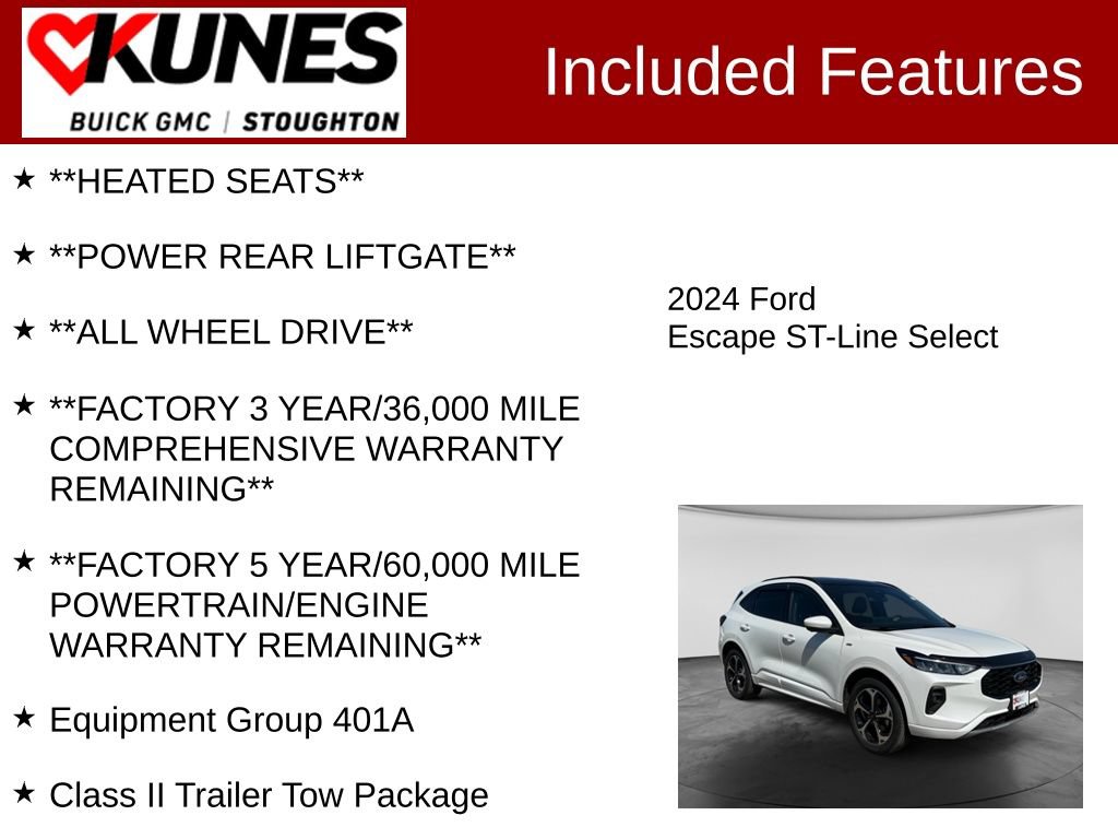 Used 2024 Ford Escape ST-Line Select w/ Tech Pack #2 AWD/4WD image 3