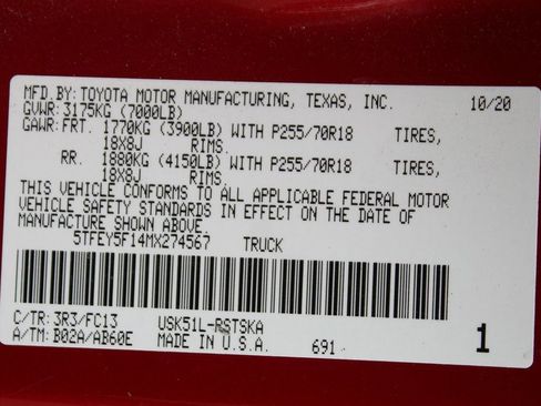 Used 2021 Toyota Tundra SR5 w/ SR5 Upgrade Package RWD image 48