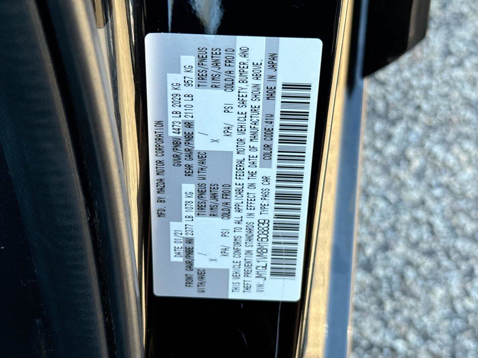 Certified 2021 MAZDA MAZDA6 Touring FWD image 27