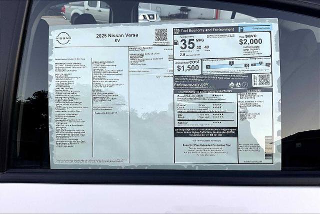 Certified 2025 Nissan Versa SV w/ Trunk Package FWD image 19