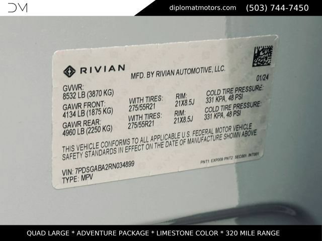 Used 2024 Rivian R1S Adventure Quad AWD/4WD image 51