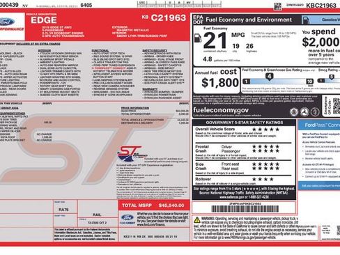 Certified 2019 Ford Edge ST w/ Cold Weather Package image 37