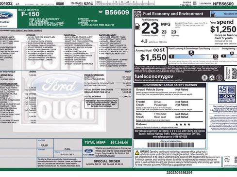 Used 2022 Ford F150 Lariat w/ Max Trailer Tow Package AWD/4WD image 40