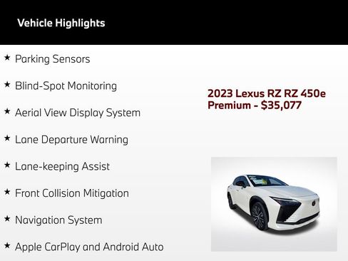 Used 2023 Lexus RZ 450e Premium w/ Technology Package AWD/4WD image 54