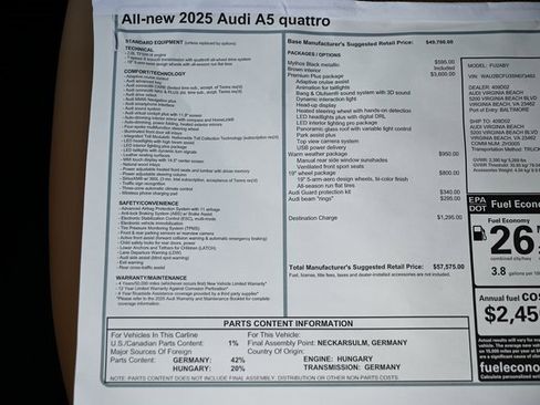 New 2025 Audi A5 2.0T Premium Plus image 40