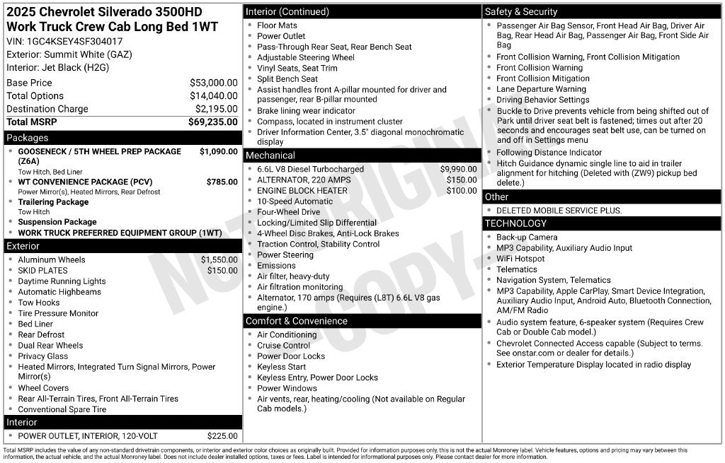 Used 2025 Chevrolet Silverado 3500 W/T AWD/4WD image 6