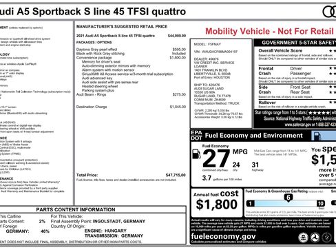 Used 2021 Audi A5 2.0T Premium w/ Convenience Package AWD/4WD image 1