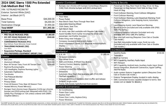 Used 2024 GMC Sierra 1500 Pro w/ Pro Value Package AWD/4WD image 44