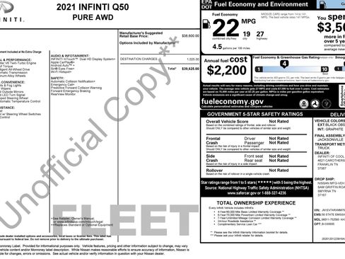 Used 2021 INFINITI Q50 Pure image 3