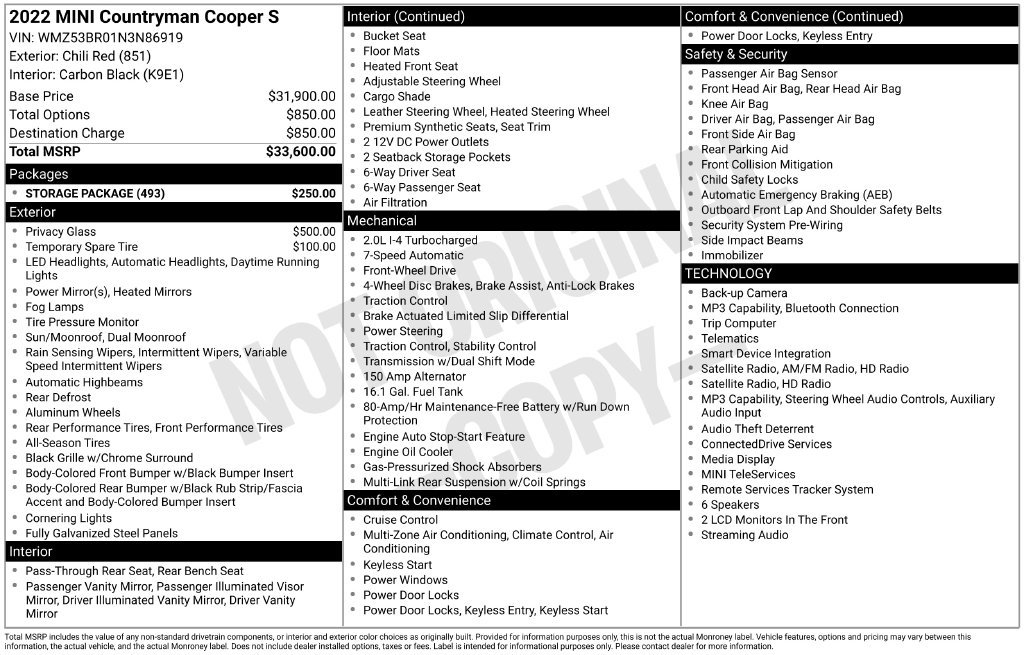 Used 2022 MINI Cooper Countryman S w/ Storage Package FWD image 12