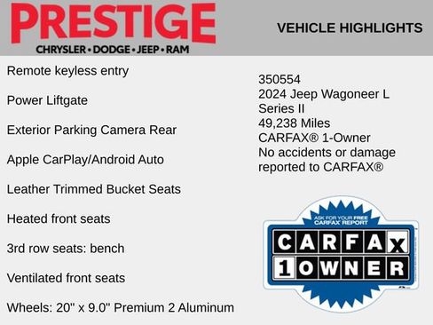 Used 2024 Jeep Wagoneer L Series II w/ Flexible Seating Group image 4