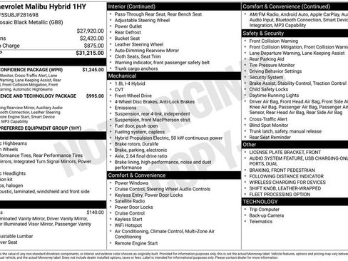 Used 2018 Chevrolet Malibu Hybrid w/ Driver Confidence Package image 3