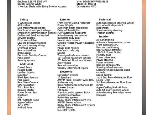 Used 2021 Buick Enclave Premium w/ Sun and Sites Package image 34