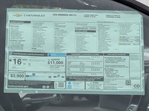 New 2026 Chevrolet Suburban Z71 w/ Z71 Off-Road Package image 18