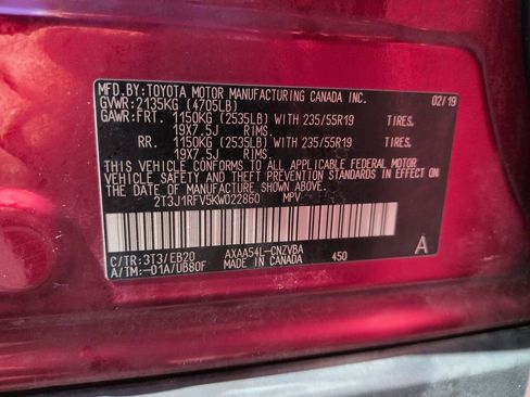 Used 2019 Toyota RAV4 Adventure w/ All Weather Liner Package AWD/4WD image 29