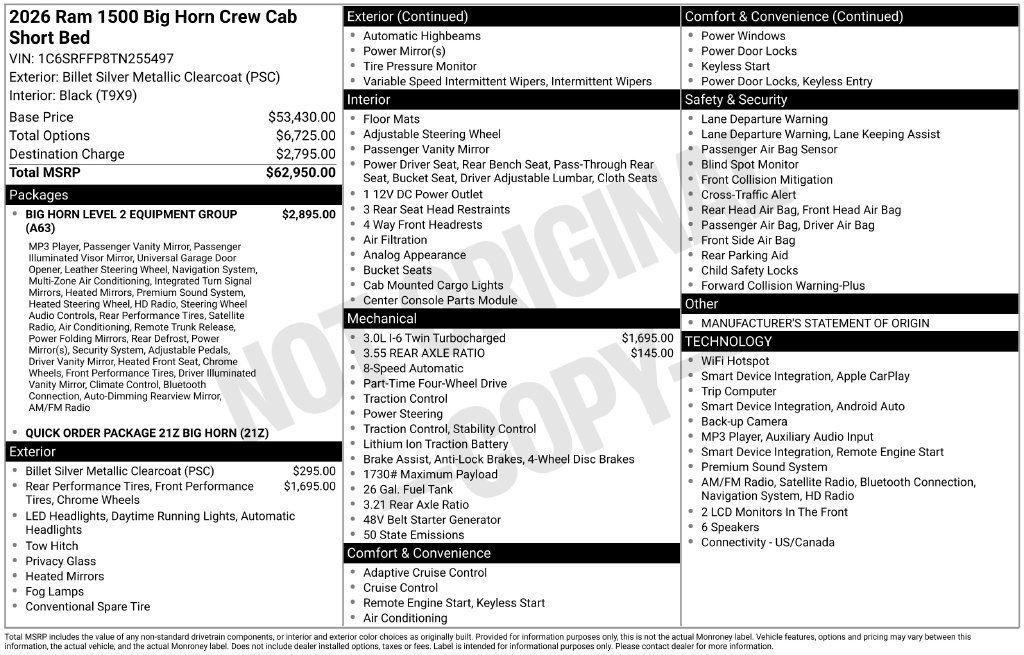Used 2026 RAM 1500 Big Horn AWD/4WD image 4