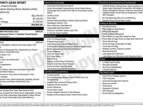 Certified 2026 INFINITI QX60 Sport w/ Dark Cargo Package AWD/4WD image 33