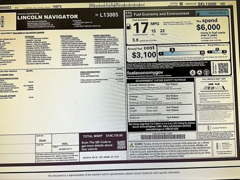 New 2025 Lincoln Navigator Reserve w/ Jet Appearance Package image 14