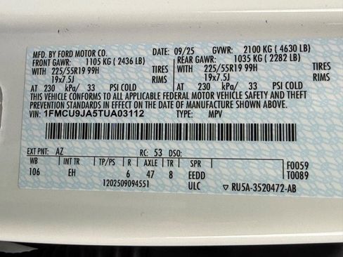 New 2026 Ford Escape Platinum w/ Equipment Group 601A image 19